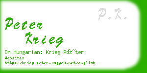 peter krieg business card